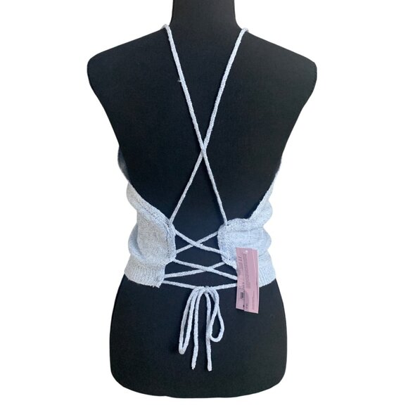 Wild Fable Womens Light Blue Halter Top With Crisscross Back & Adjustable Ties - Picture 5 of 11